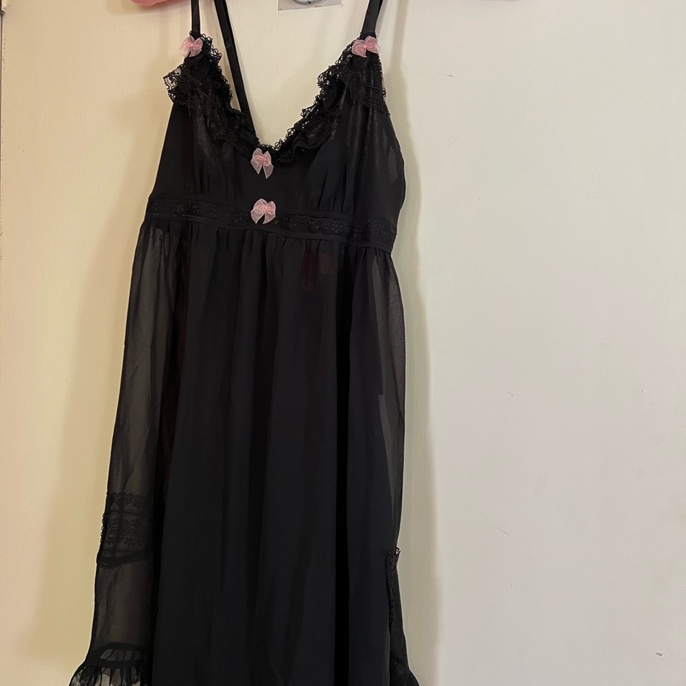 Betsy Johnson Black Sheer Nightgown